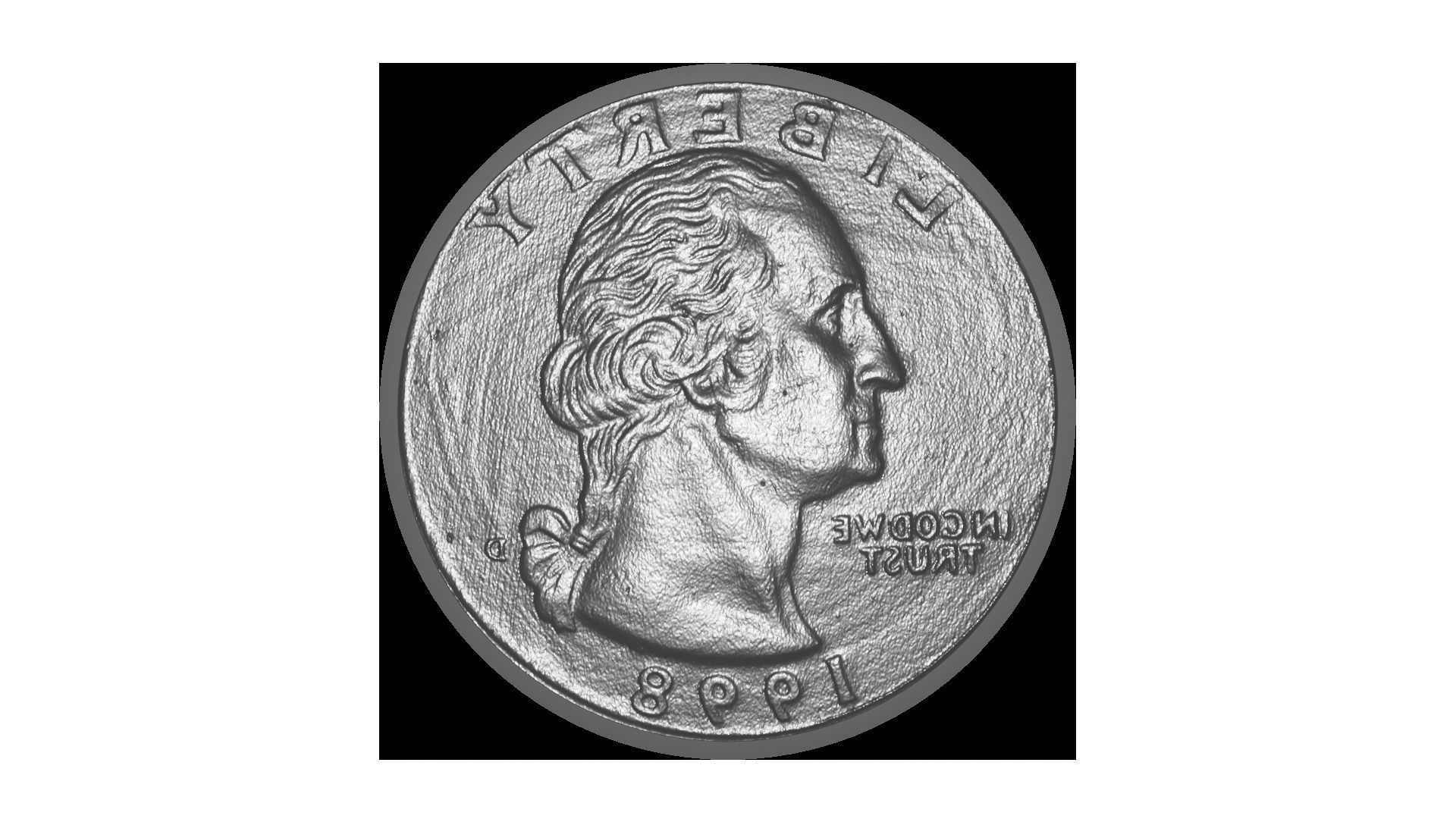 Quarter Dollar 3D Scanned 3D model_3