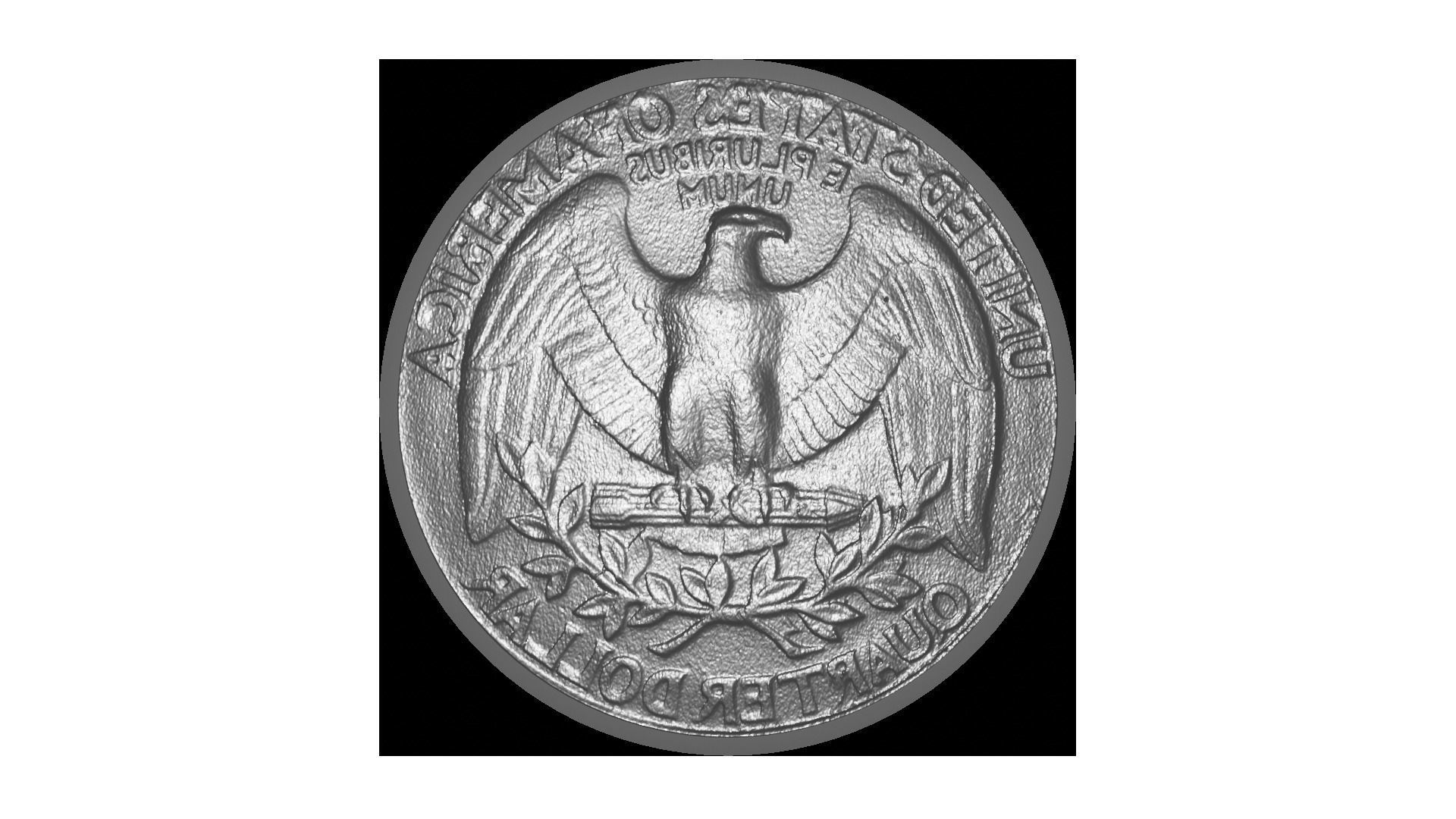 Quarter Dollar 3D Scanned 3D model_2