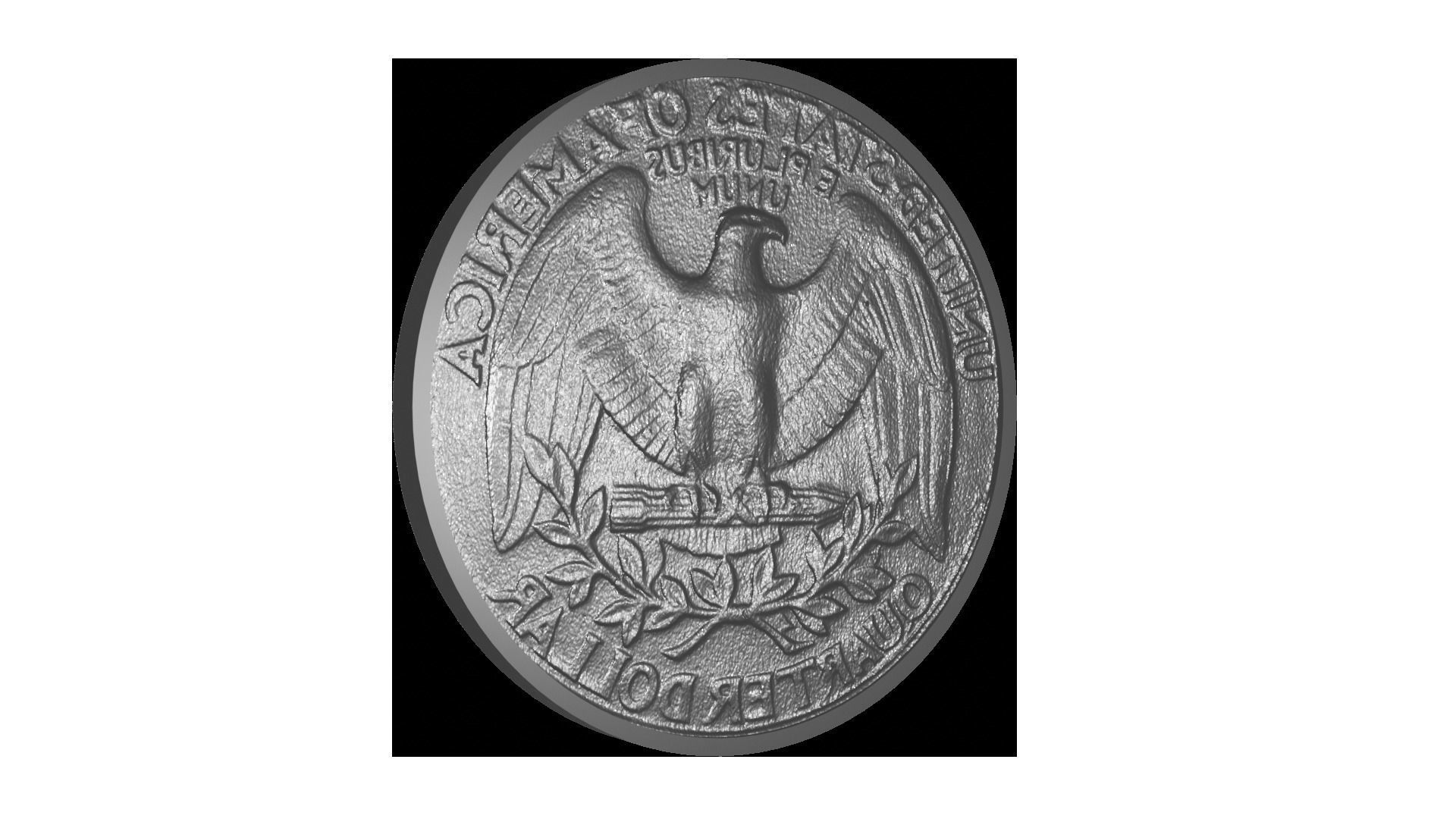 Quarter Dollar 3D Scanned 3D model_4