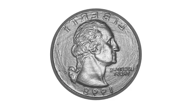 Quarter Dollar 3D Scanned 3D model