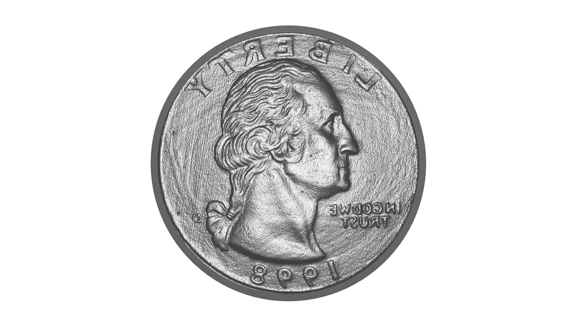 Quarter Dollar 3D Scanned 3D model_0