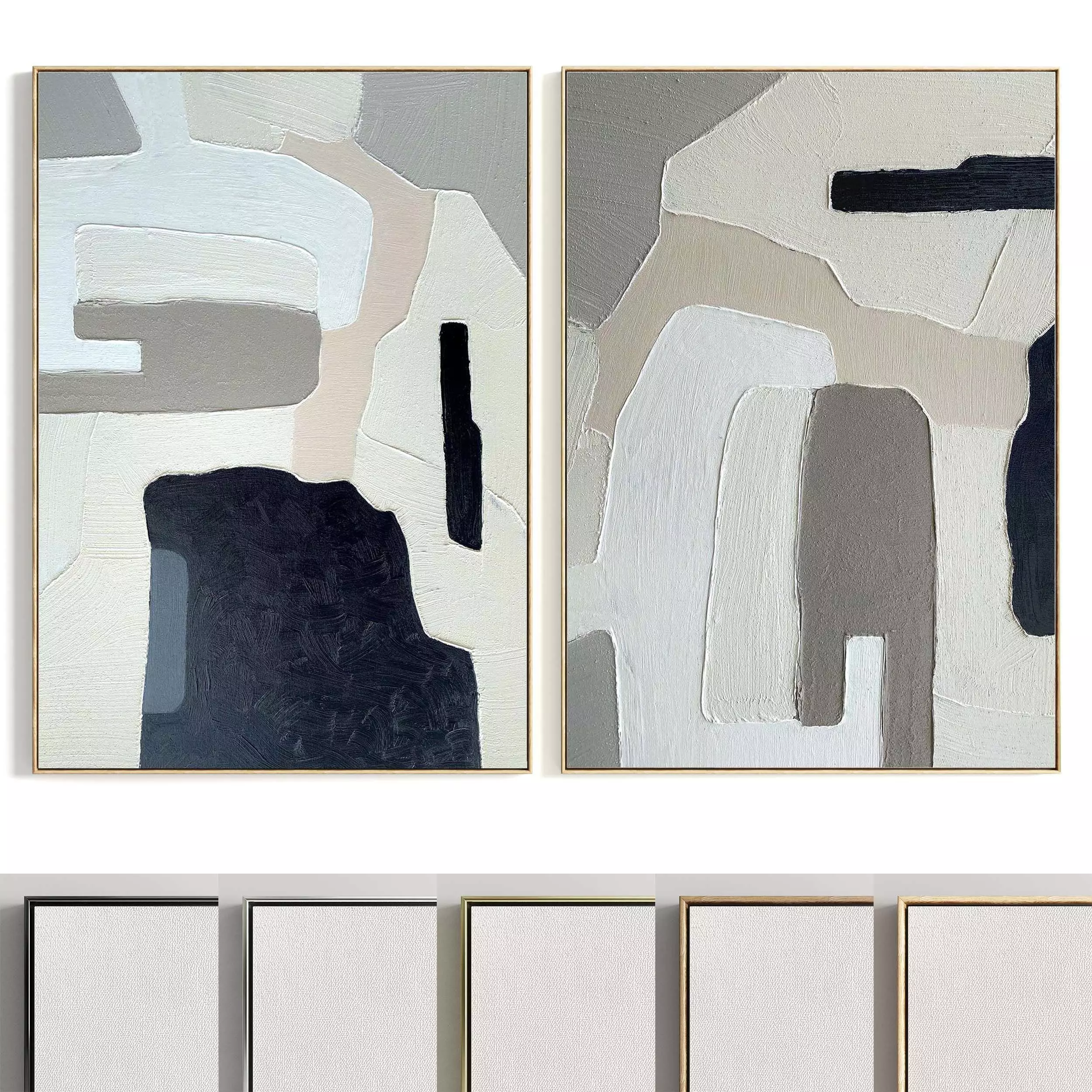 Plaster Two Photo Frame 301 Low-poly 3D model_0