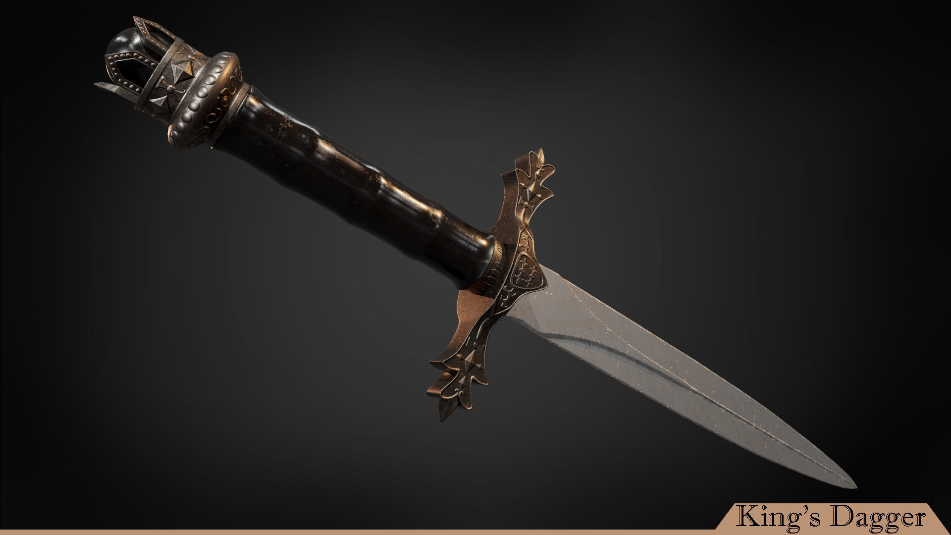 Kings Dagger Game Ready  Low-poly 3D model_2