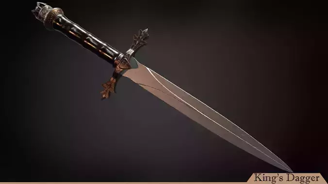 Kings Dagger Game Ready  Low-poly 3D model