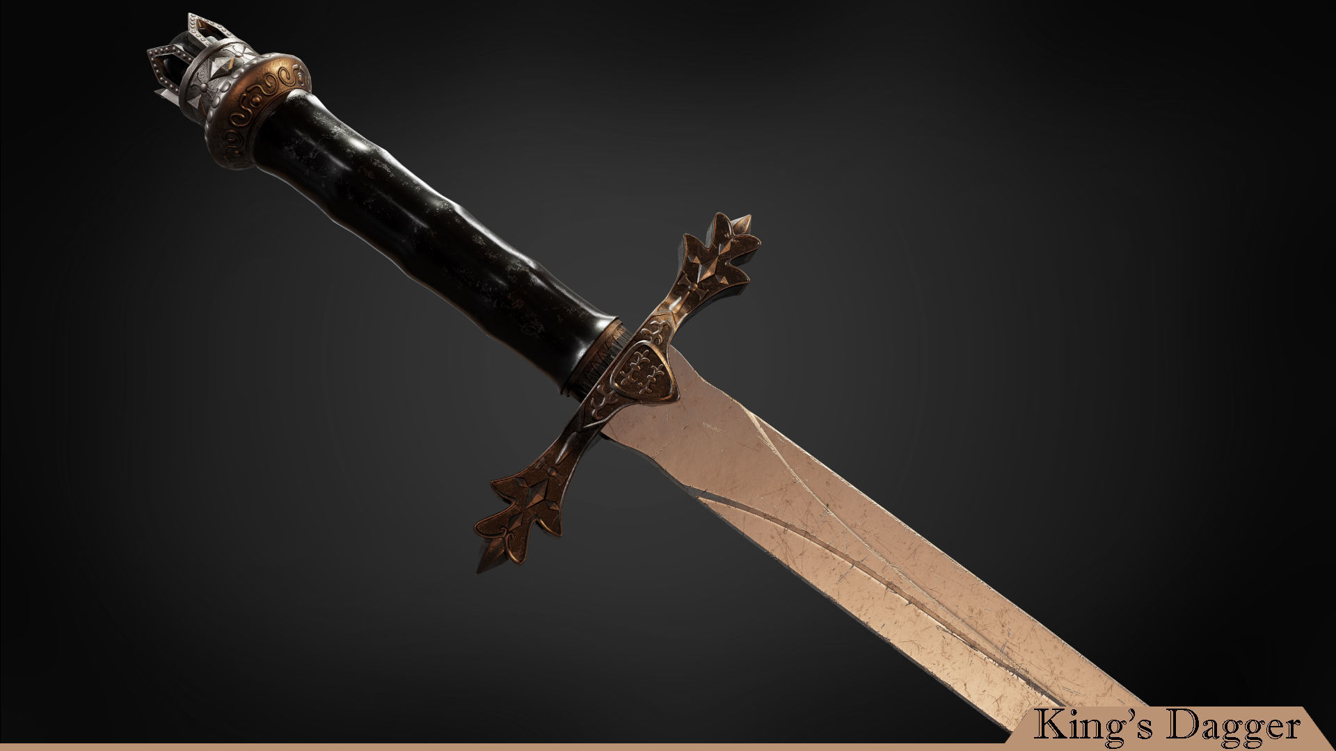 Kings Dagger Game Ready  Low-poly 3D model_3