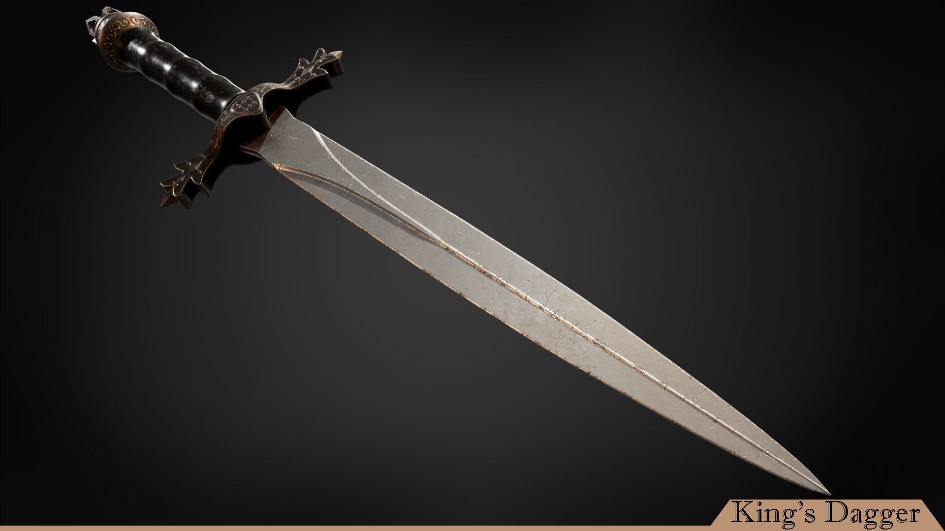 Kings Dagger Game Ready  Low-poly 3D model_4