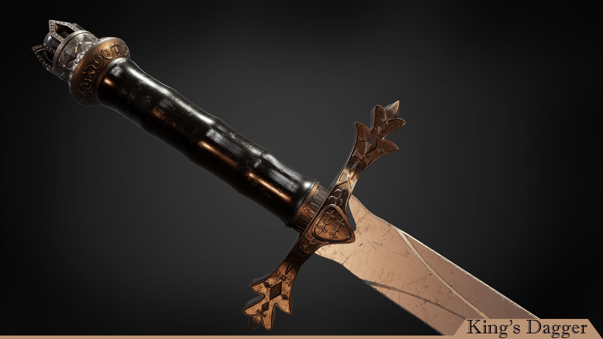 Kings Dagger Game Ready  Low-poly 3D model_5