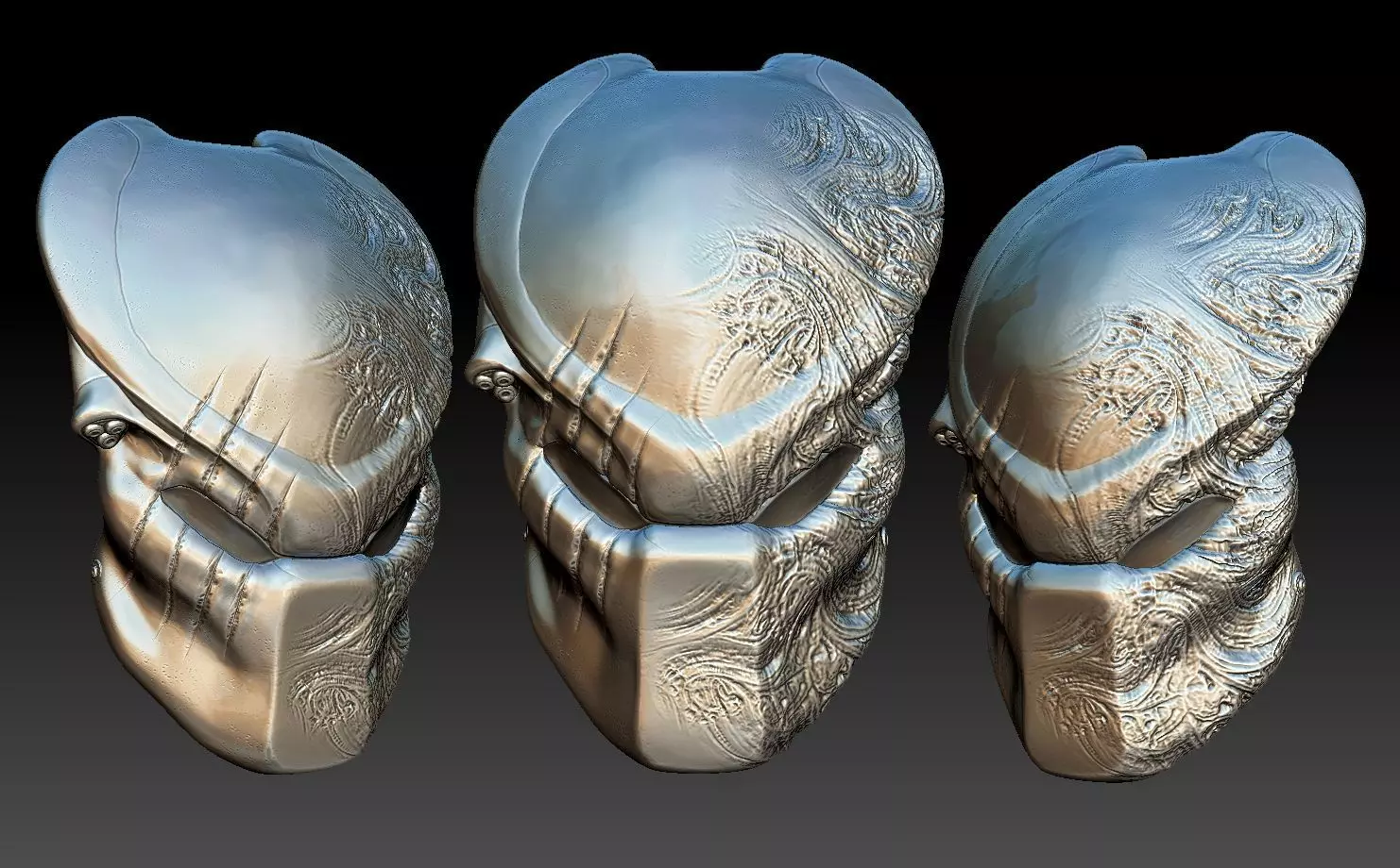 acid scratch predator bio helmet 3D print model
