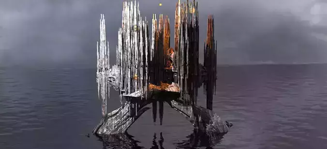 Sci fi Alien Mushroom rock Kitbash 2 3D model