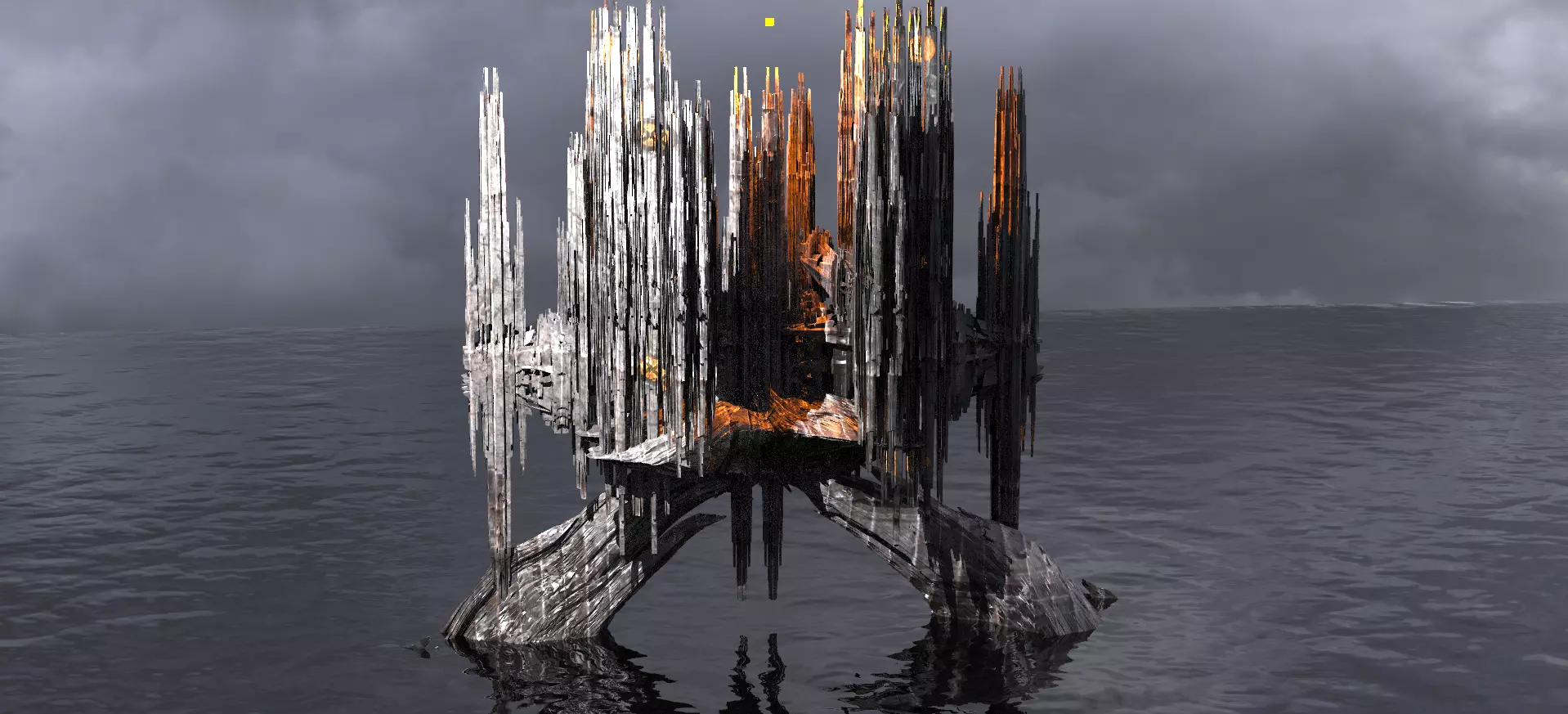 Sci fi Alien Mushroom rock Kitbash 2 3D model_0