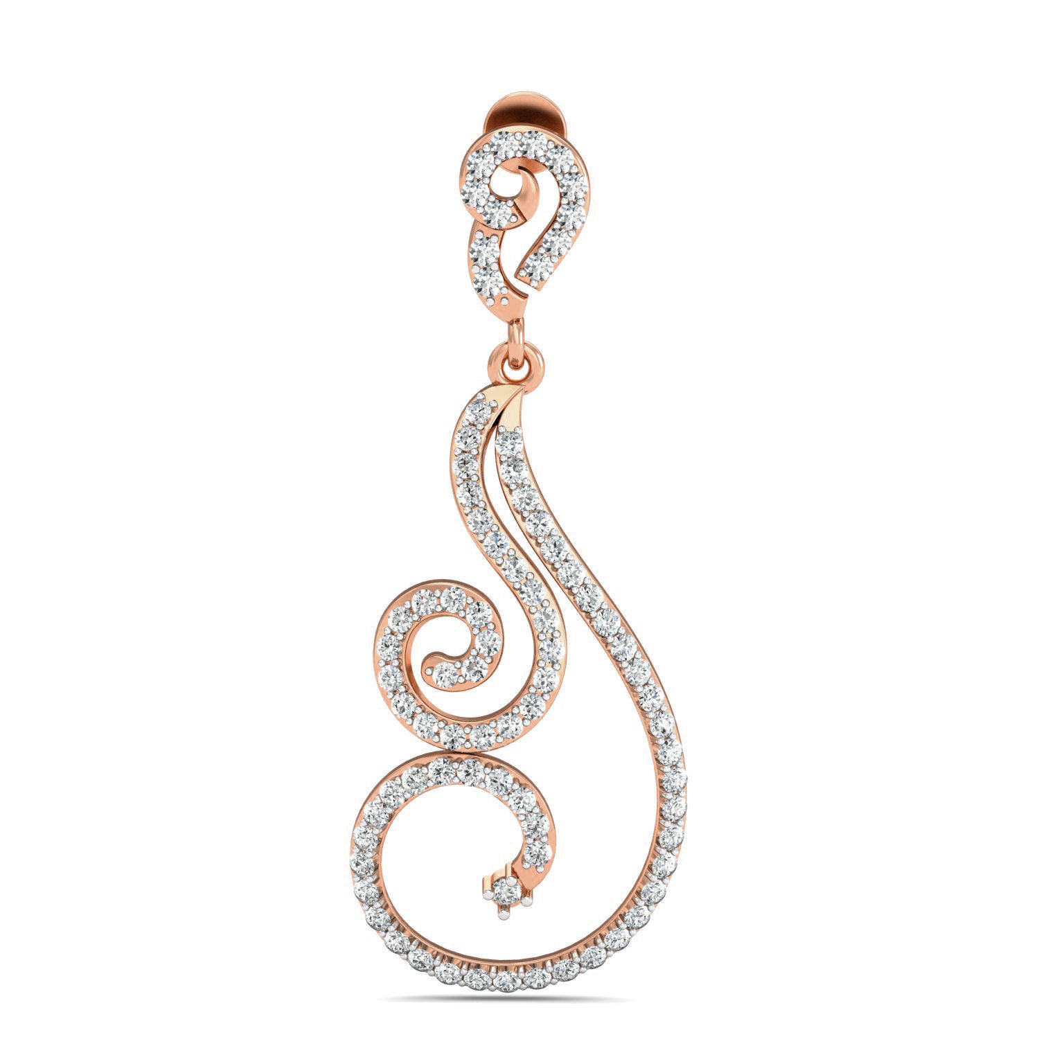 Women Long Earrings 3dm stl 3mf obj glb gltf render details 3D print model_5