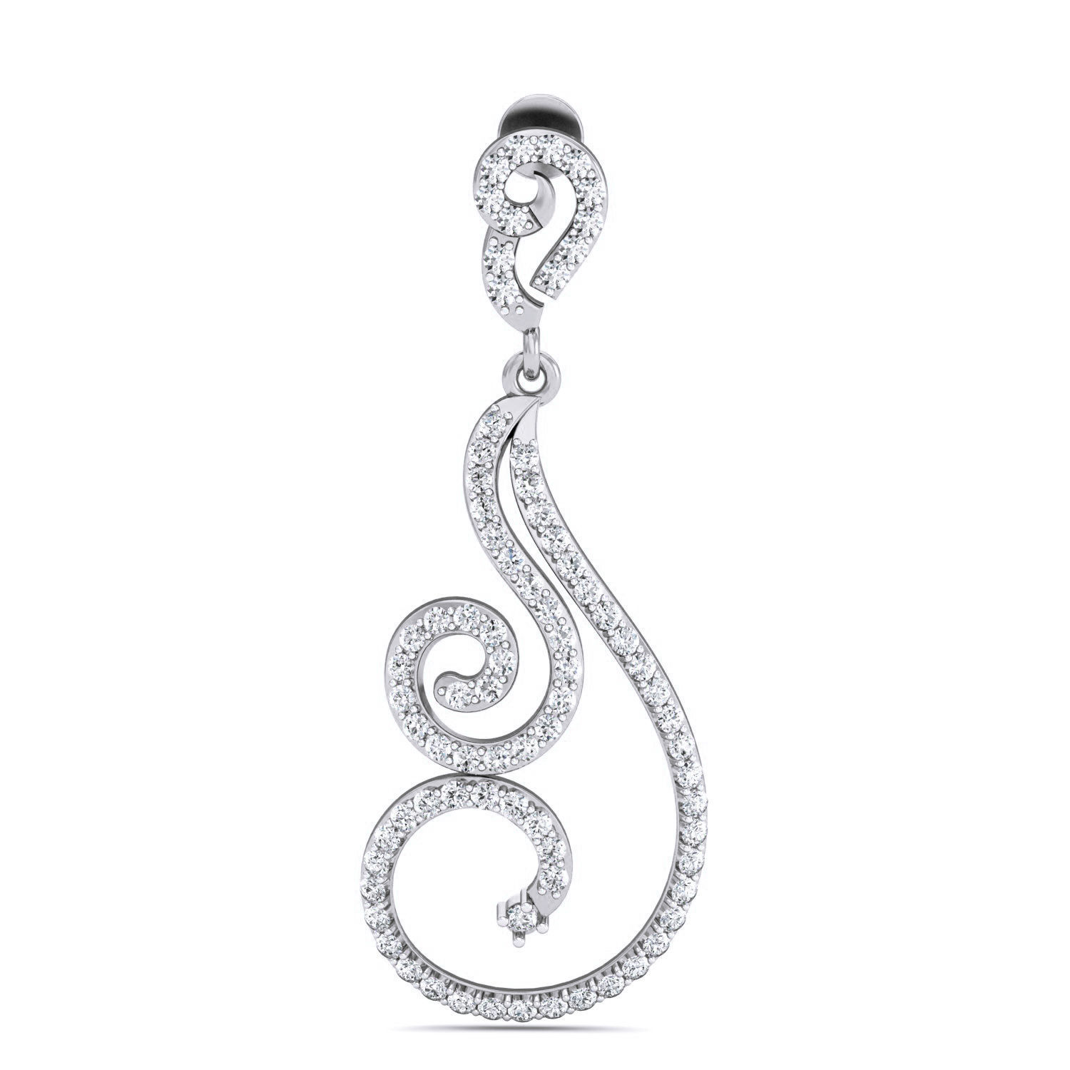 Women Long Earrings 3dm stl 3mf obj glb gltf render details 3D print model_4