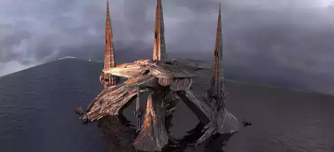 Sci fi Alien Mushroom Cliffs  3D model