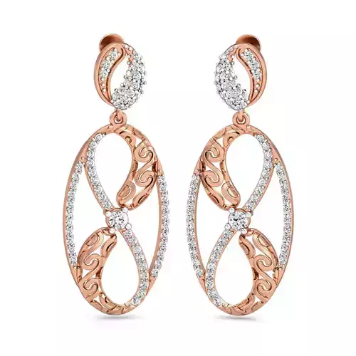 Women Long Earrings 3dm stl 3mf obj glb gltf render details