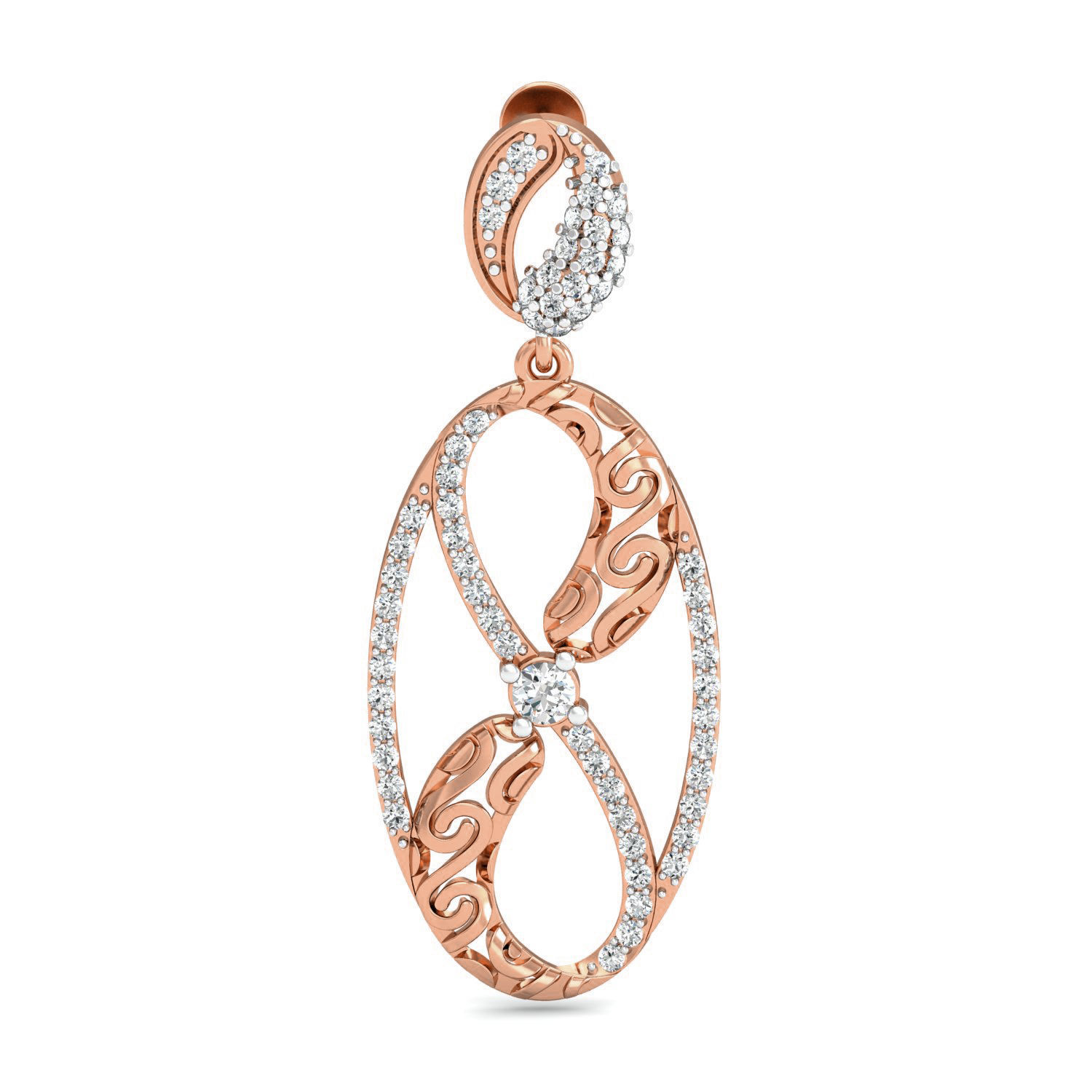 Women Long Earrings 3dm stl 3mf obj glb gltf render details 3D print model_4