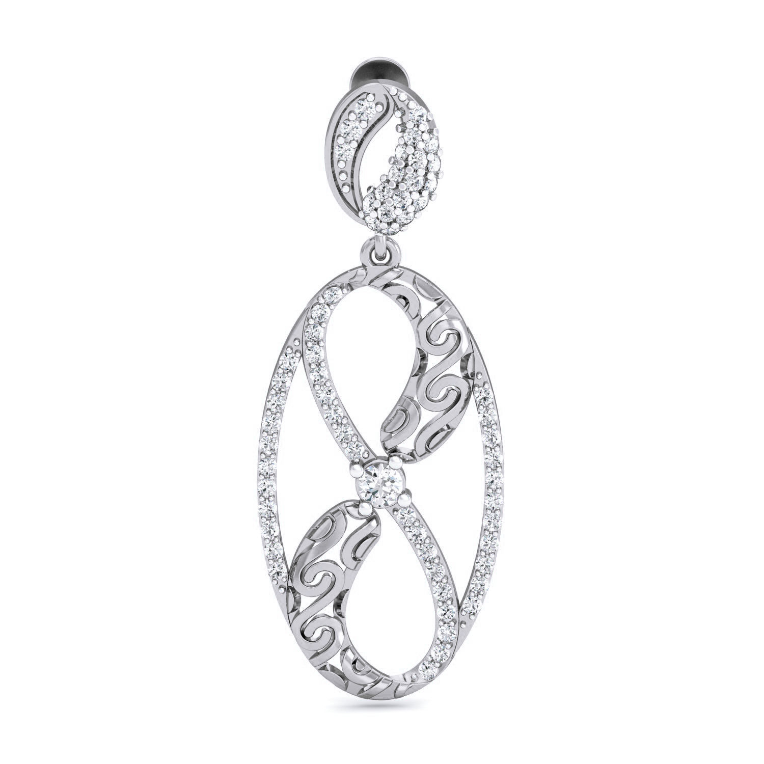 Women Long Earrings 3dm stl 3mf obj glb gltf render details 3D print model_5