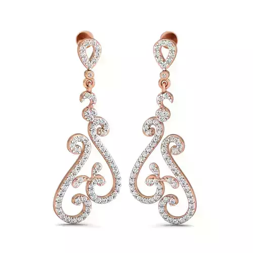 Women Long Earrings 3dm stl 3mf obj glb gltf render details