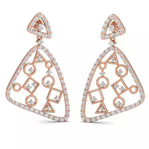 Women Long Earrings 3dm stl 3mf obj glb gltf render details