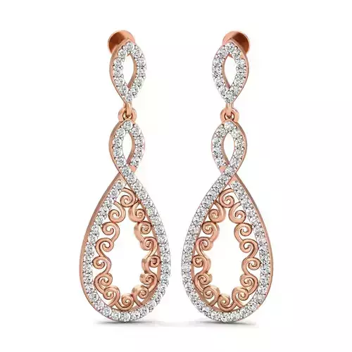 Women Long Earrings 3dm stl 3mf obj glb gltf render details