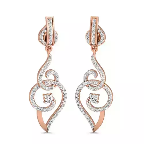 Women Long Earrings 3dm stl 3mf obj glb gltf render details