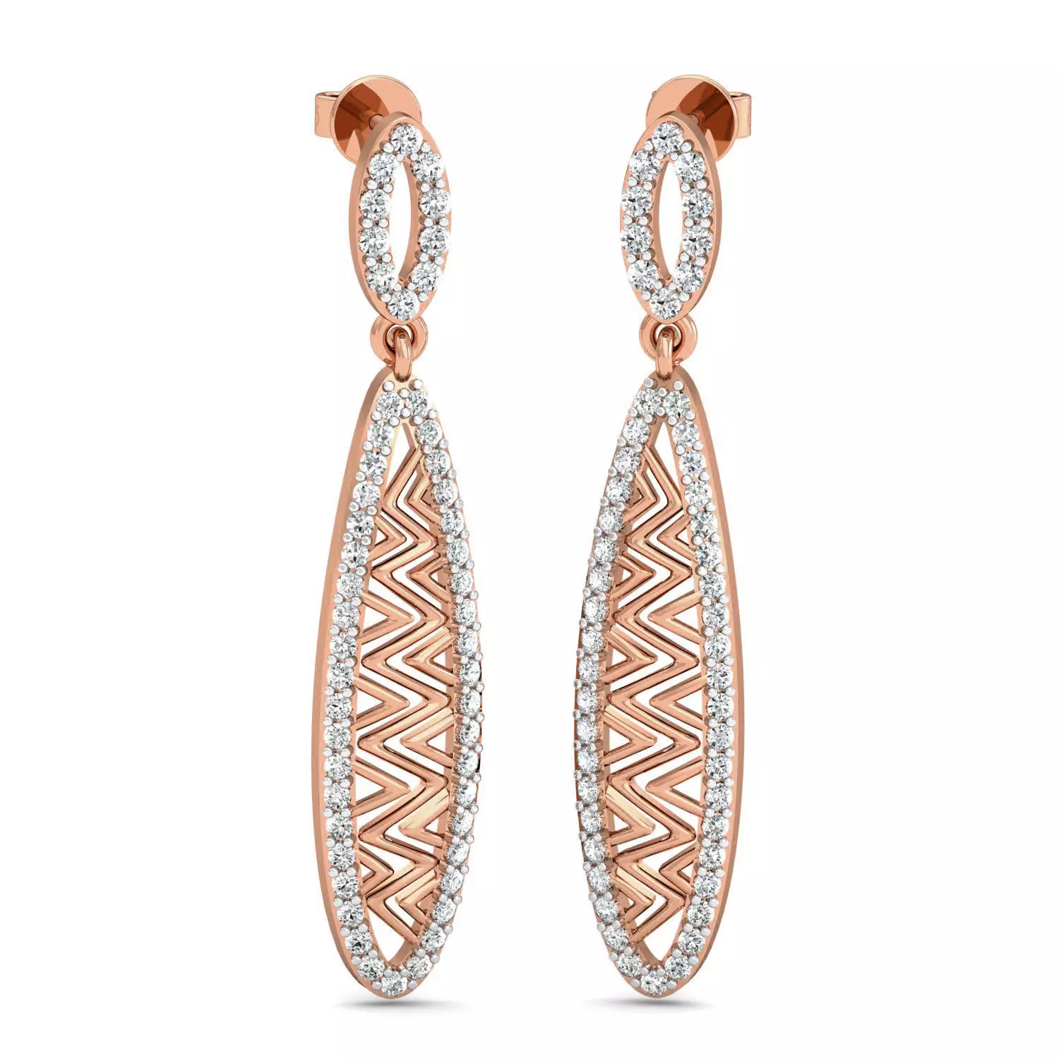 Women Long Earrings 3dm stl 3mf obj glb gltf render details 3D print model_0