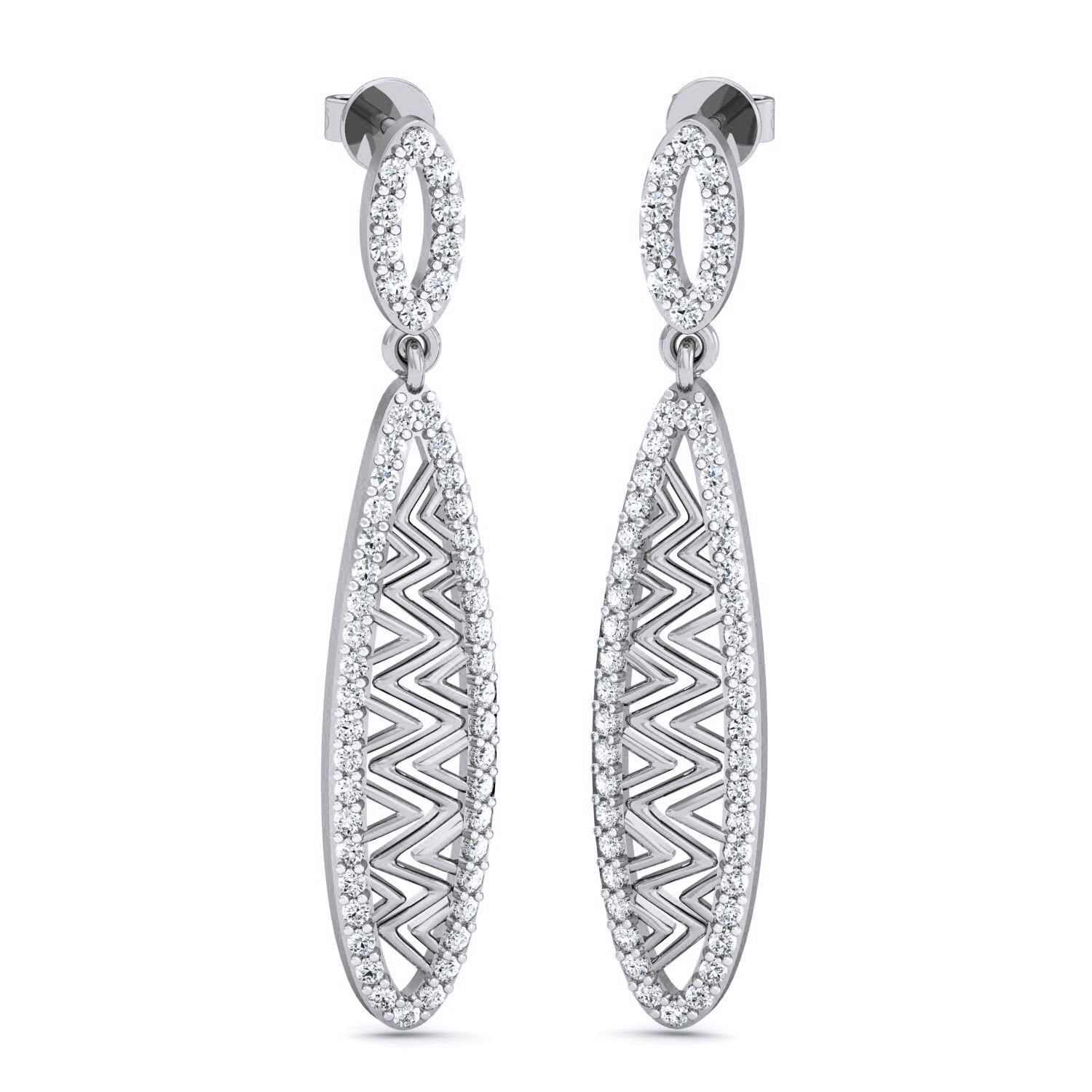 Women Long Earrings 3dm stl 3mf obj glb gltf render details 3D print model_1