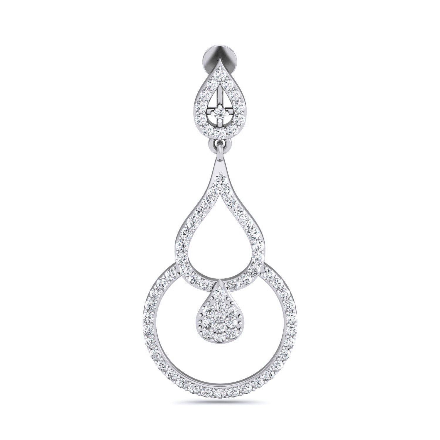 Women Long Earrings 3dm stl 3mf obj glb gltf render details 3D print model_3