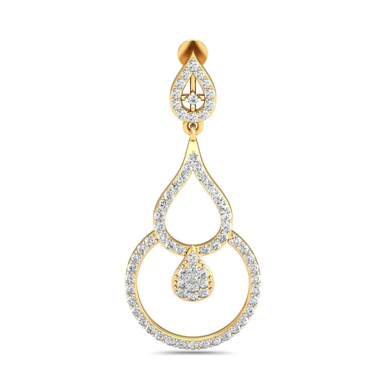 Women Long Earrings 3dm stl 3mf obj glb gltf render details 3D print model_5