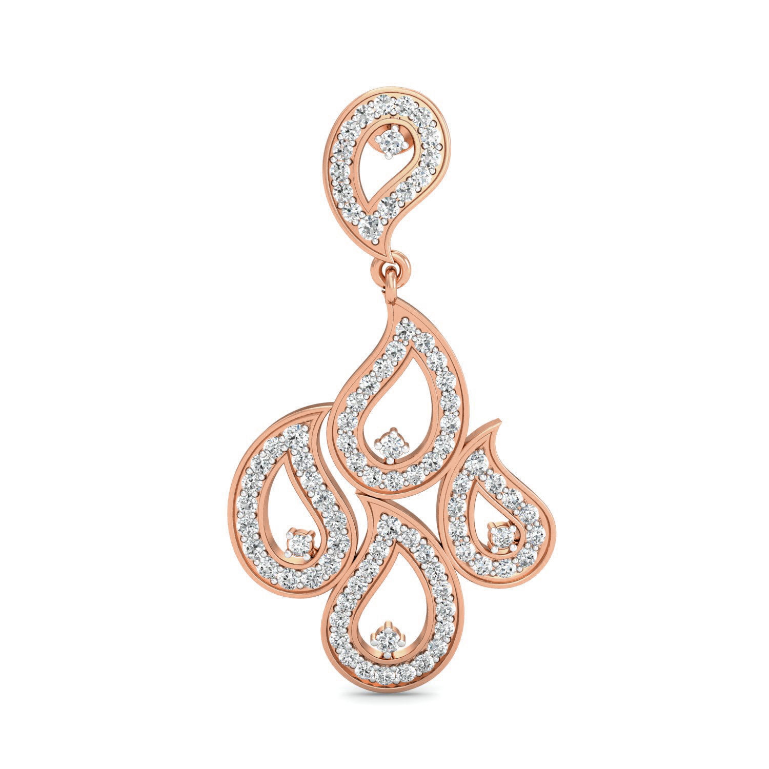 Women Long Earrings 3dm stl 3mf obj glb gltf render details 3D print model_4