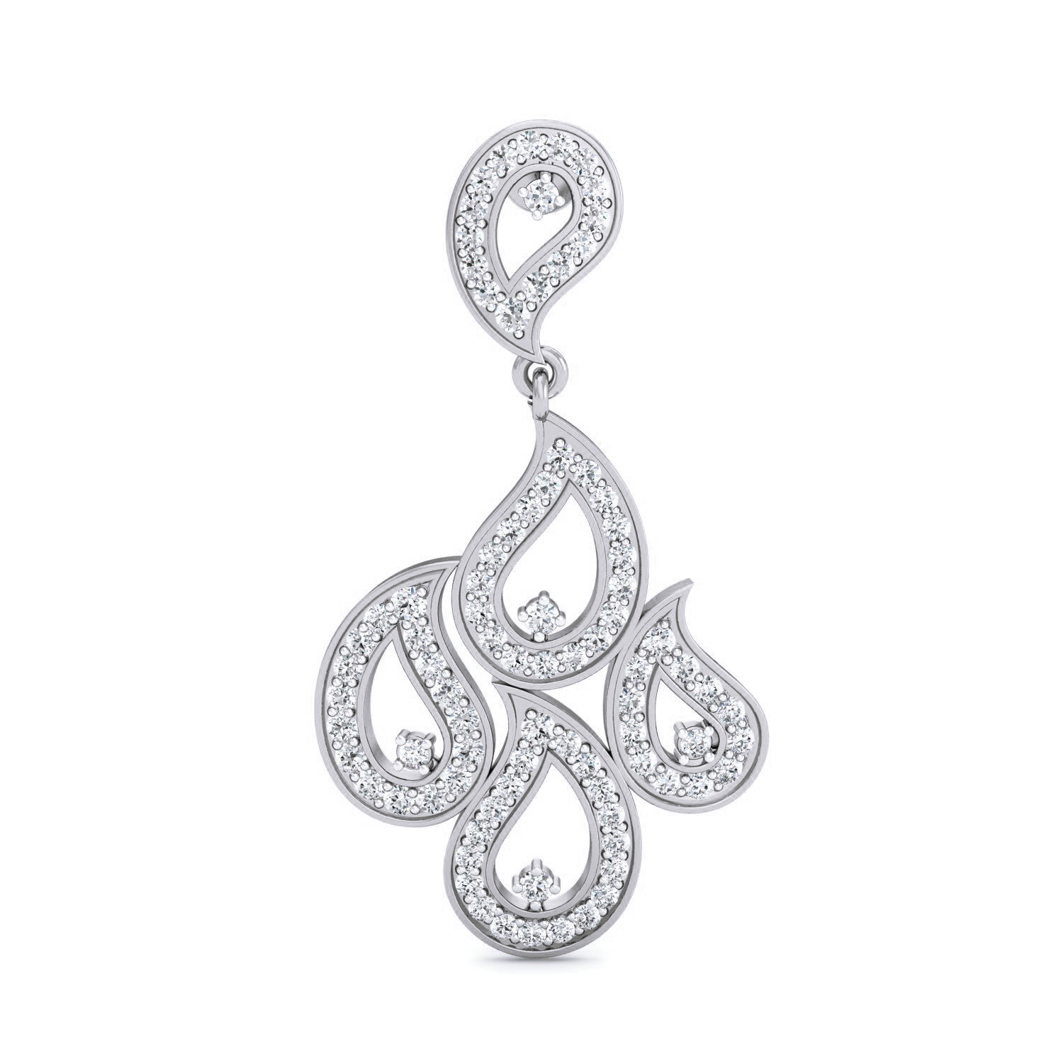 Women Long Earrings 3dm stl 3mf obj glb gltf render details 3D print model_5