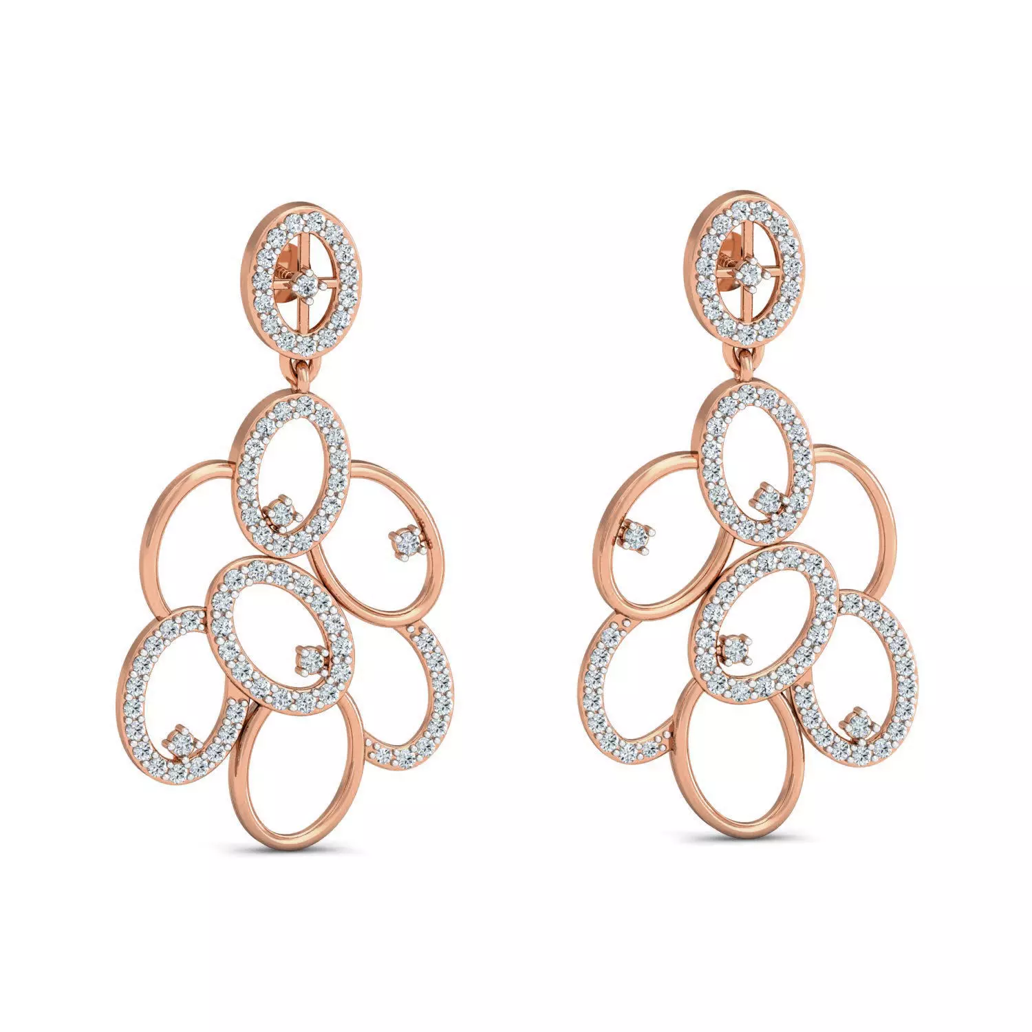 Women Long Earrings 3dm stl 3mf obj glb gltf render details 3D print model_0