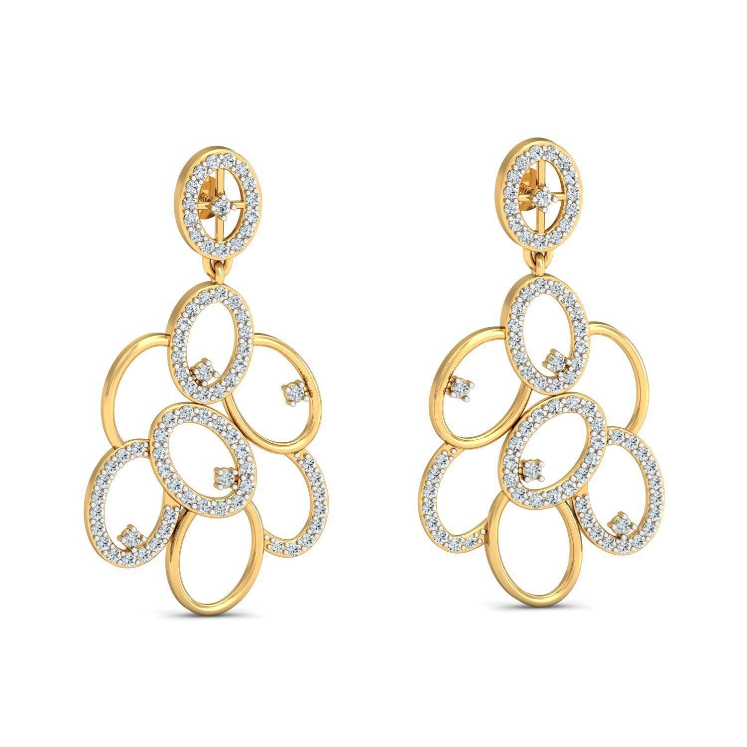 Women Long Earrings 3dm stl 3mf obj glb gltf render details 3D print model_1