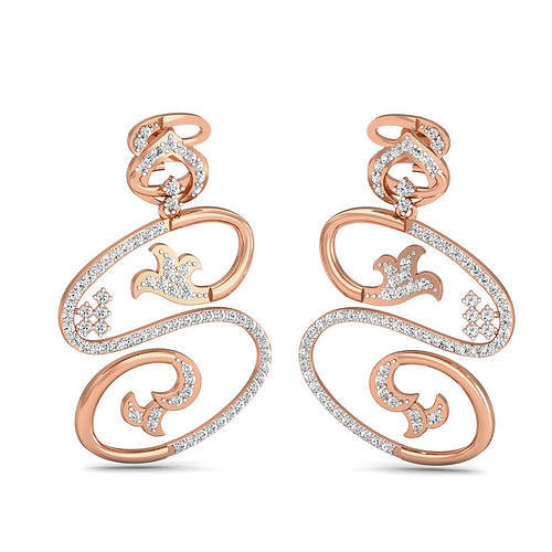 Women Long Earrings 3dm stl 3mf obj glb gltf render details 3D print model