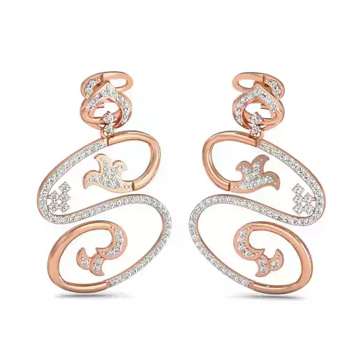 Women Long Earrings 3dm stl 3mf obj glb gltf render details