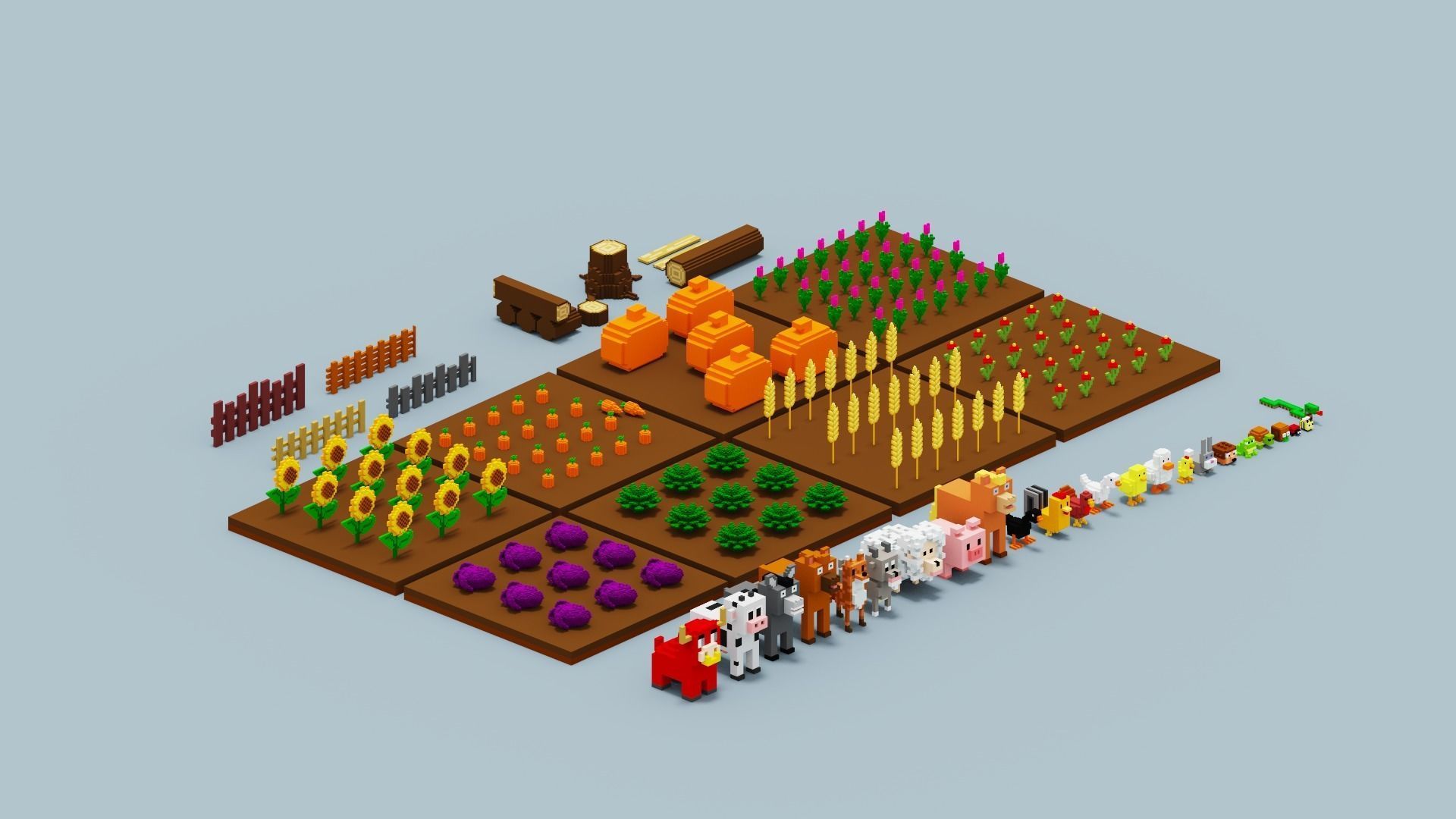 Voxel Farm Pack Low-poly 3D model_27