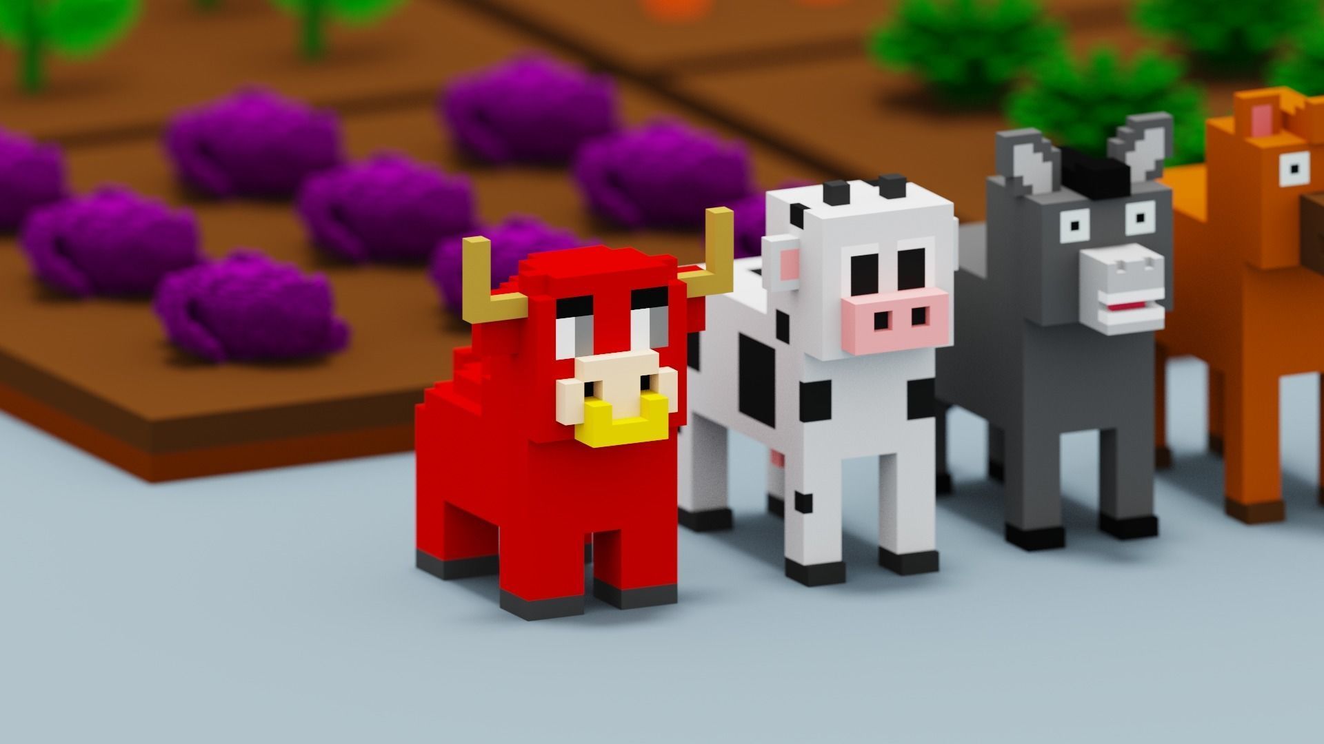 Voxel Farm Pack Low-poly 3D model_3