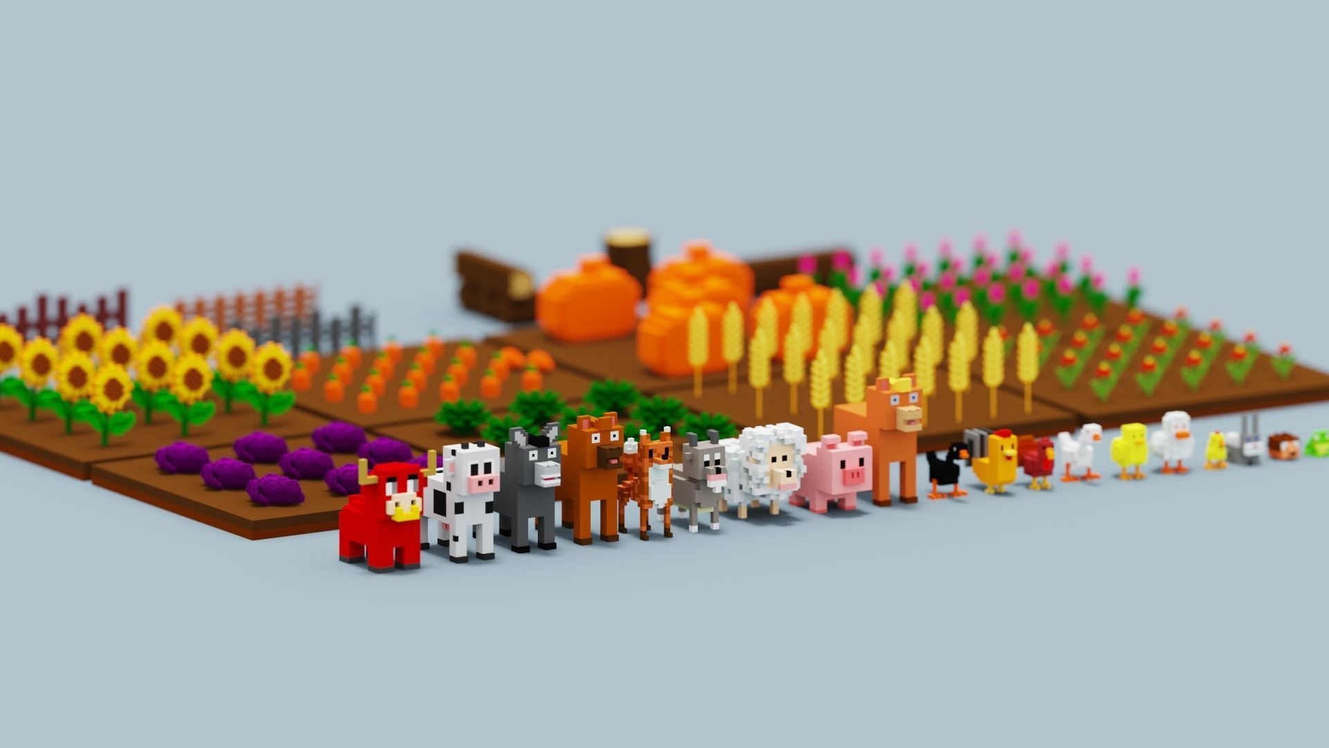 Voxel Farm Pack Low-poly 3D model_15
