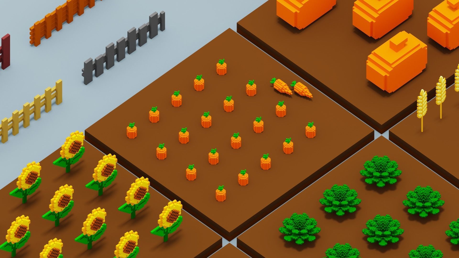 Voxel Farm Pack Low-poly 3D model_2