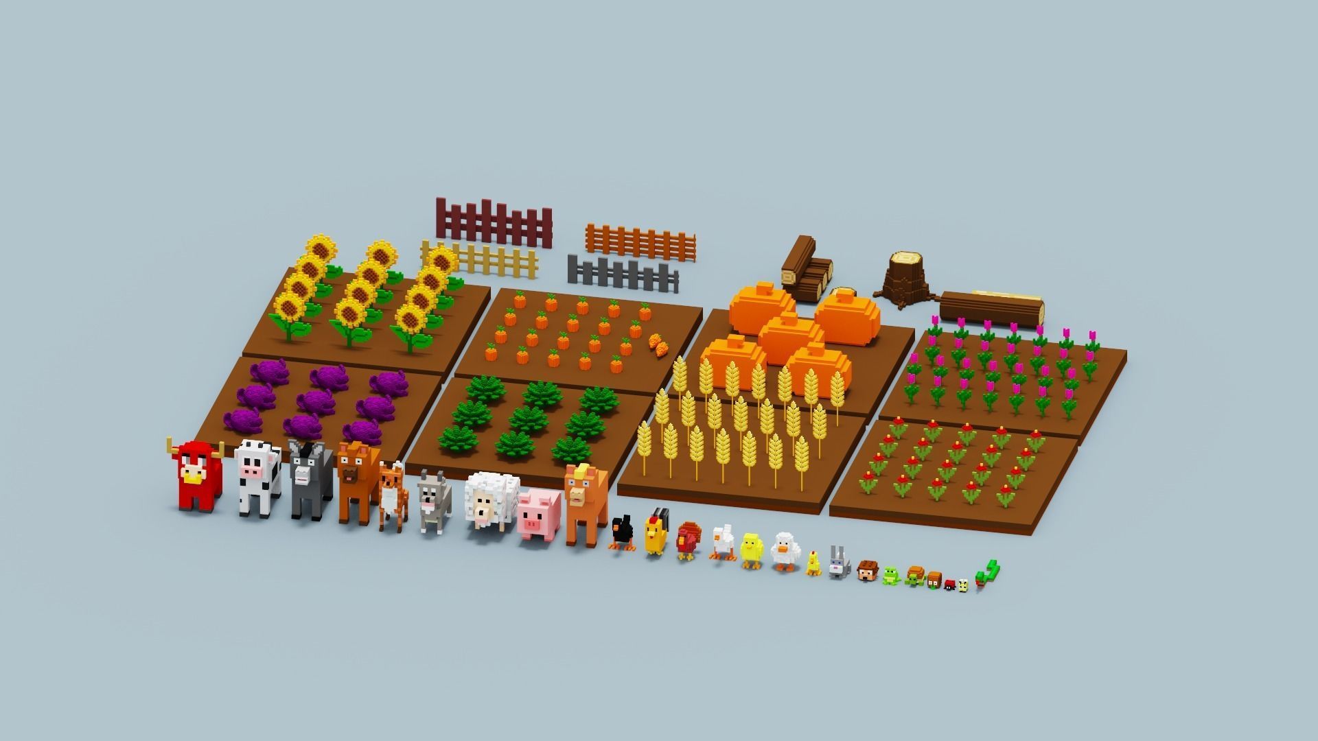 Voxel Farm Pack Low-poly 3D model_17