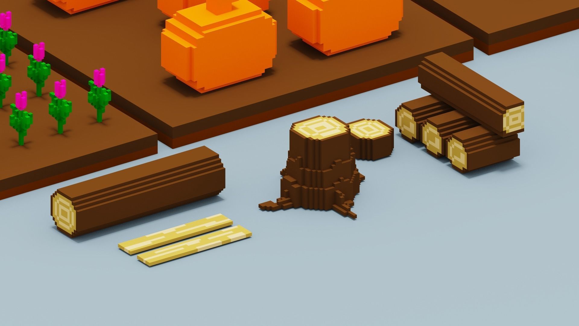 Voxel Farm Pack Low-poly 3D model_10