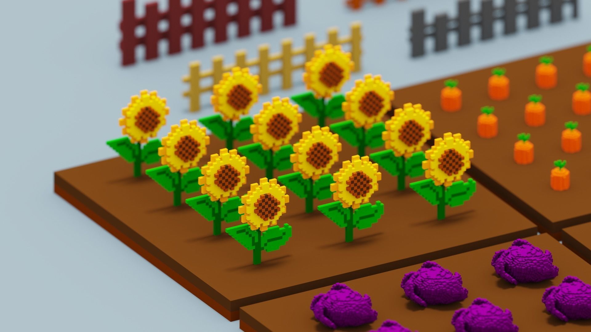 Voxel Farm Pack Low-poly 3D model_1