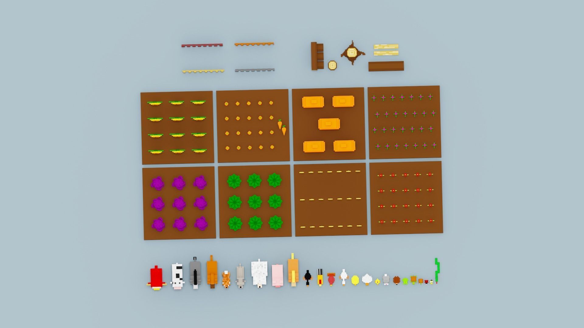 Voxel Farm Pack Low-poly 3D model_9