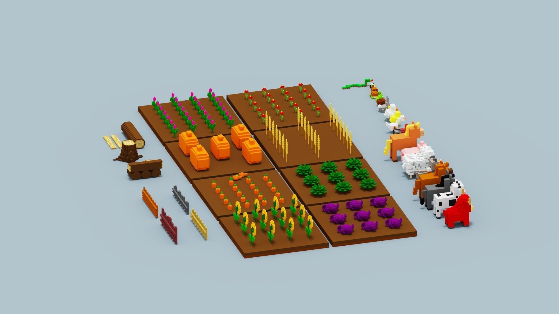 Voxel Farm Pack Low-poly 3D model_24
