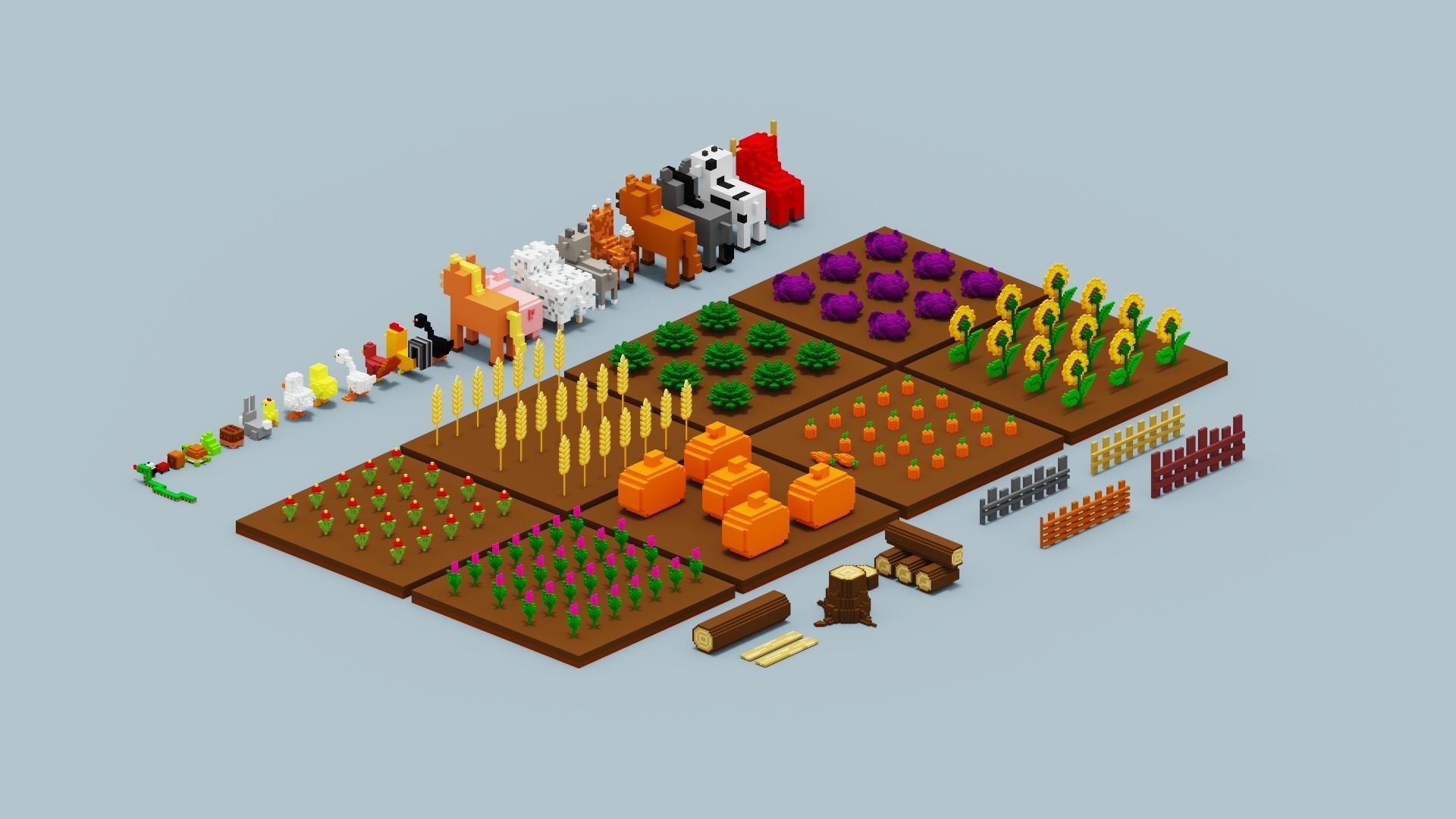 Voxel Farm Pack Low-poly 3D model_20