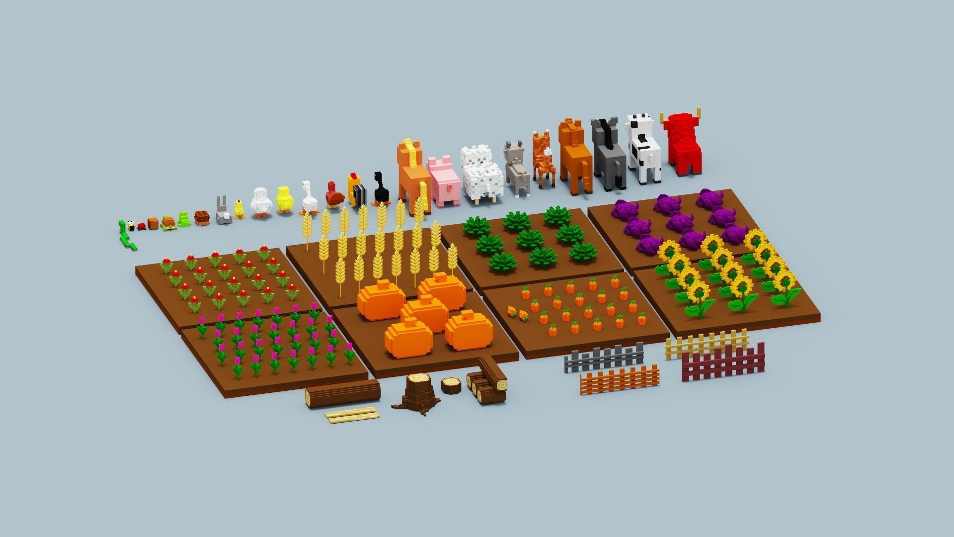 Voxel Farm Pack Low-poly 3D model_25