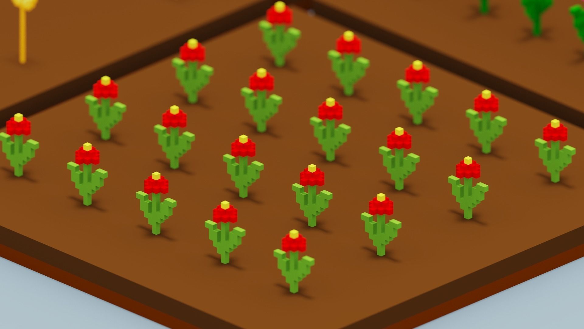 Voxel Farm Pack Low-poly 3D model_7