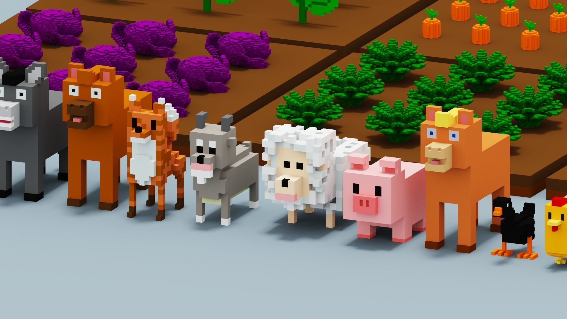 Voxel Farm Pack Low-poly 3D model_5