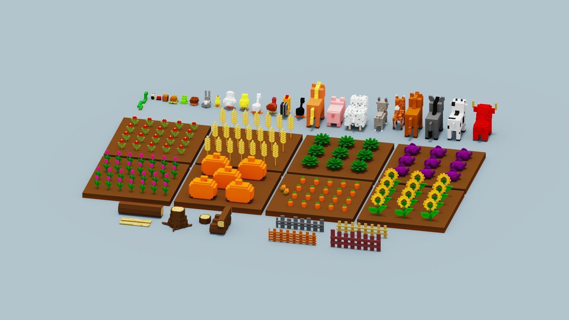 Voxel Farm Pack Low-poly 3D model_26