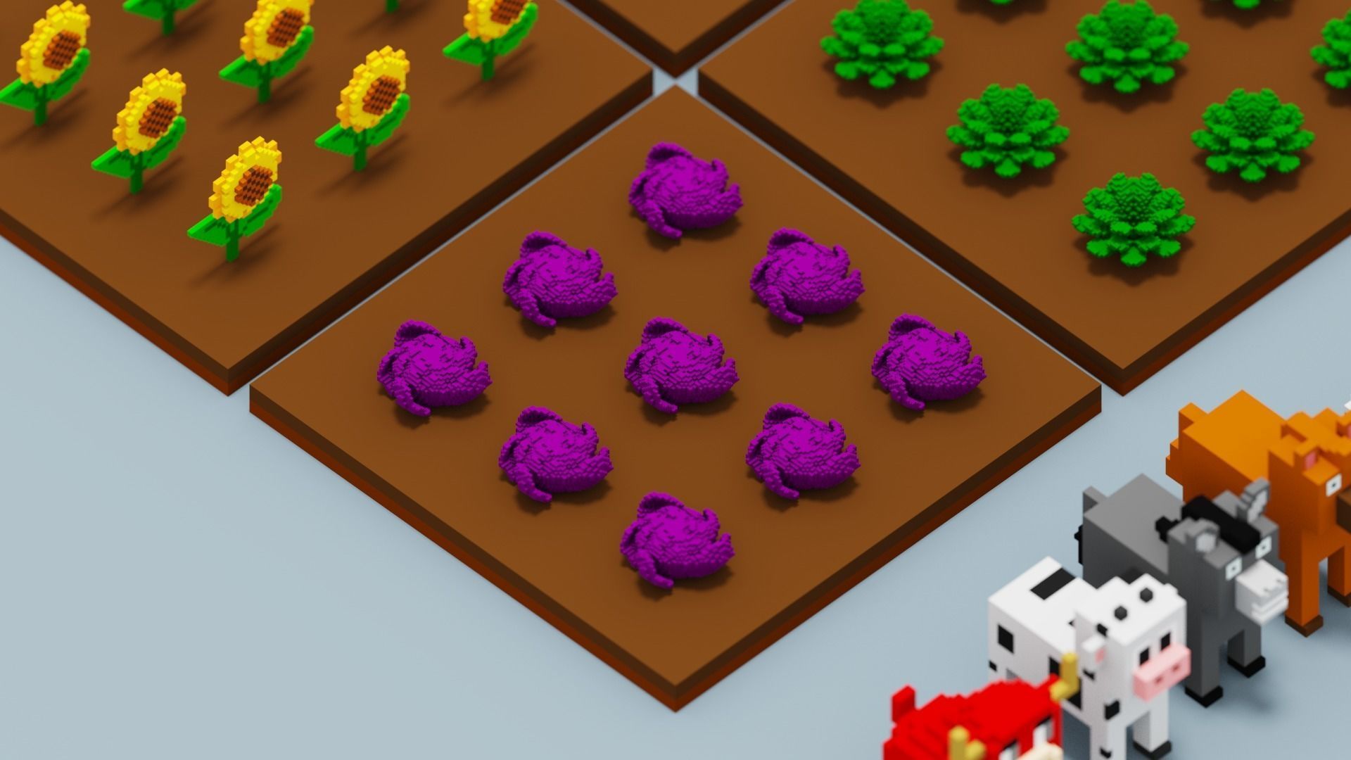 Voxel Farm Pack Low-poly 3D model_12