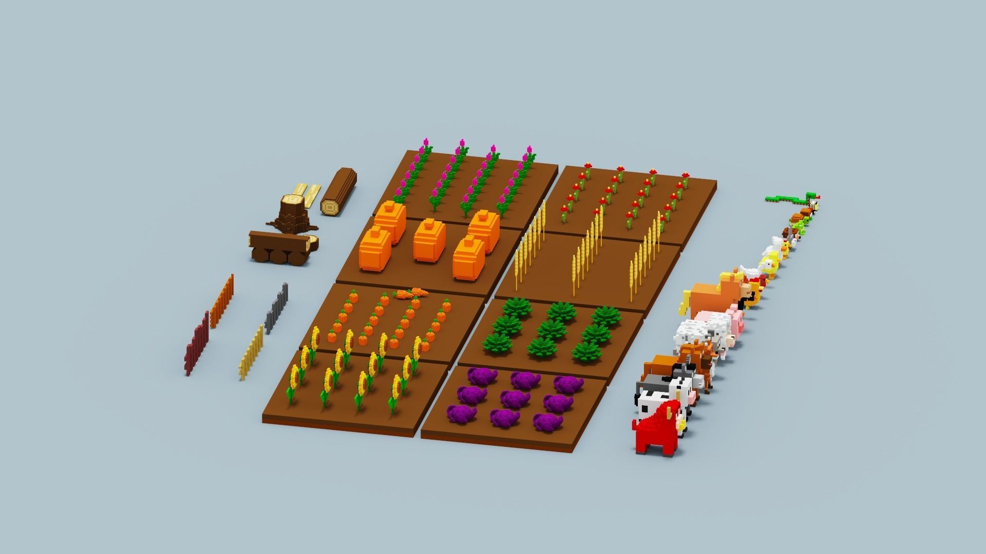 Voxel Farm Pack Low-poly 3D model_23